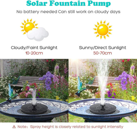 Fountain Solar Power Floating Water Pump for Pool Pond Garden and Patio Plants Round